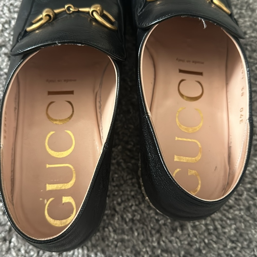 Gucci Shoes | Gucci Horsebit Leather Loafer with Crystals Mules/Slides - Picture 7 of 7
